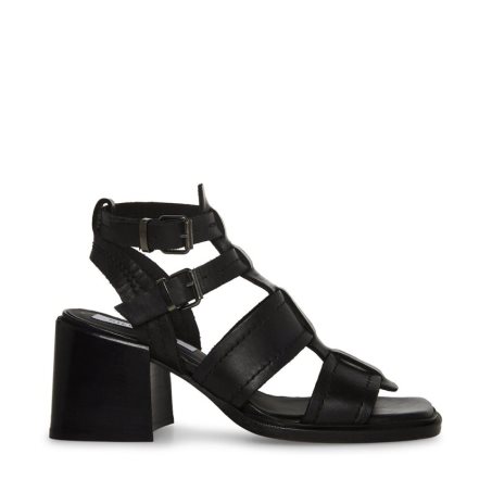 Sandalias Tacones Steve Madden Angelene Cuero Mujer Negras | ES BS6182